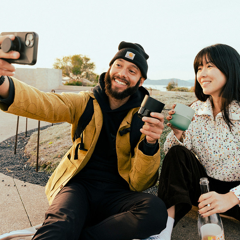 8oz-rise-lowball-tumbler-n1 8oz_rise_lowball_black_iceberg_couple_selfie_city_square.jpg